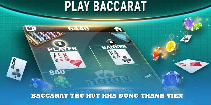 Trò chơi Baccarat thu hút khá đông lượng thành viên tham gia trên thế giới