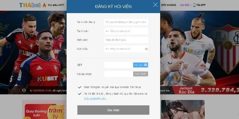 Hướng dẫn đăng ký cá cược thể thao Thabet